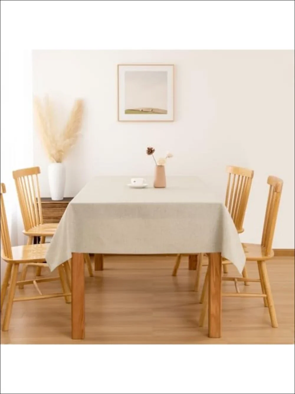 Faux Linen Rectangle Tablecloth 60 x 84 Inch Dining Room